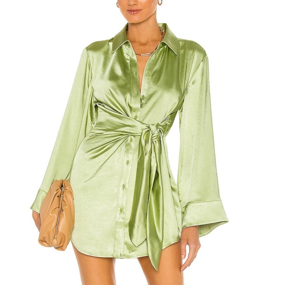 Song of Style Marta Shirt Dress - Lime